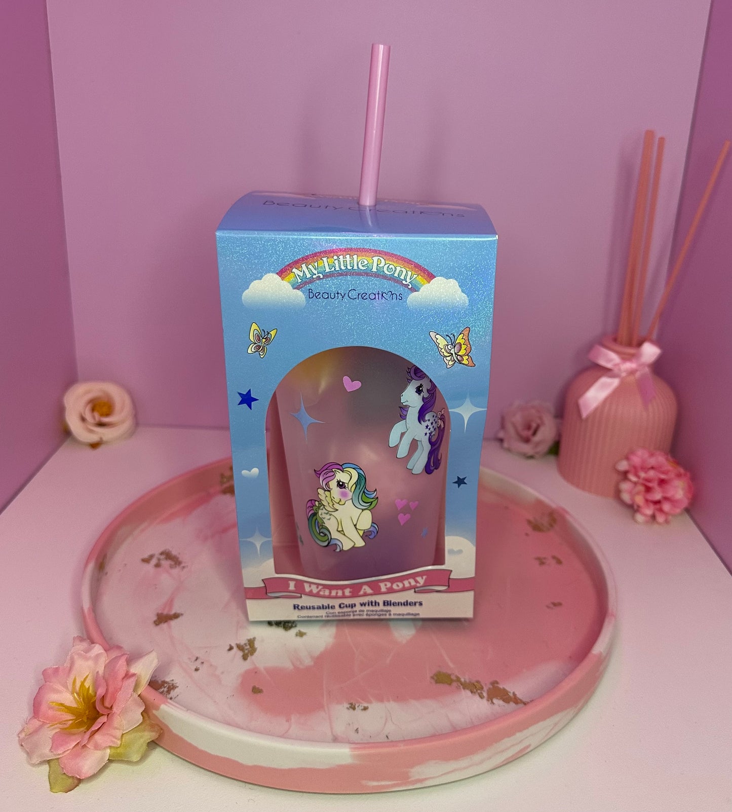 Gobelet réutilisable avec beauty blender my Little pony